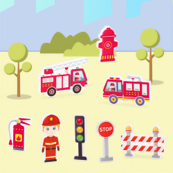 Magnētiskās flīzes LELINO Fantasy Fire Control  48 gab.